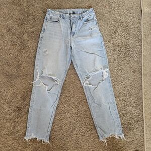 American Eagle Outfitters Light Wash Distressed Boyfriend Jeans